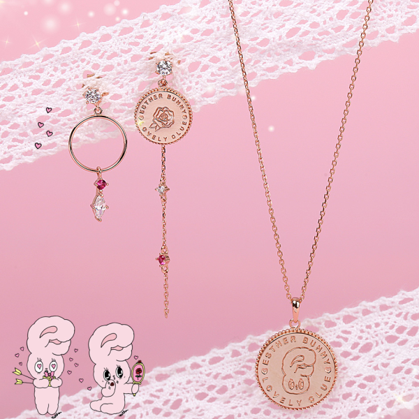Clue X Esther Bunny - Roseholic Unbalanced Coin Silver Earrings Supply - Image 5